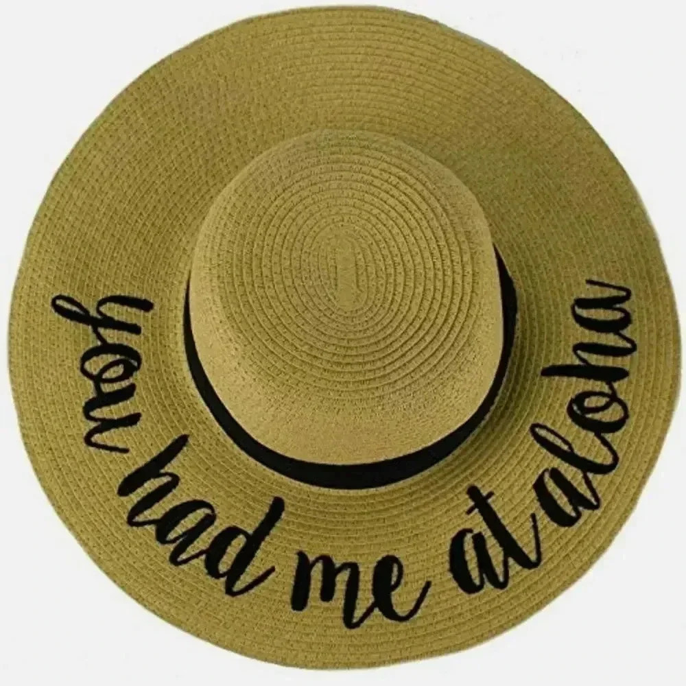Boho Straw Hat Holiday Resort Cruise Hawaiian You Had Me At Aloha New